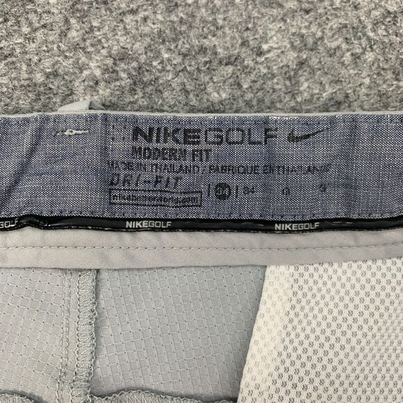 Nike Golf Short Mens 34 Gray Modern Tech Woven Flat Front Performance Chino - Picture 7 of 15